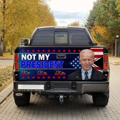 Alternative view of Joe Biden Not My President Truck Tailgate Decal Sticker Wrap - Biden Not My Voice My Values My Beliefs Vinyl Graphic Decal Bumper Sticker