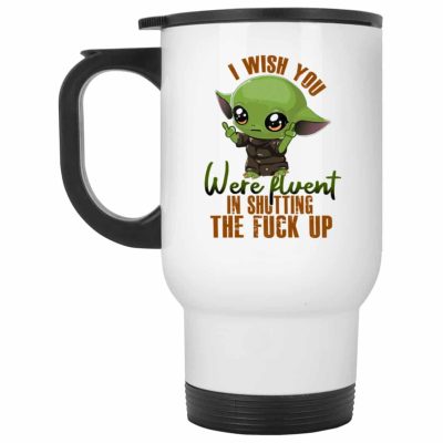 14 oz. White Travel Mug