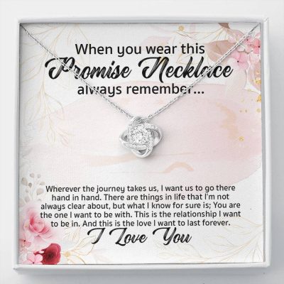 Promise Necklace For Girlfriend From Boyfriend Love Knot Necklace - Girlfriend Anniversary Jewelry Gifts - Love Knot Necklace