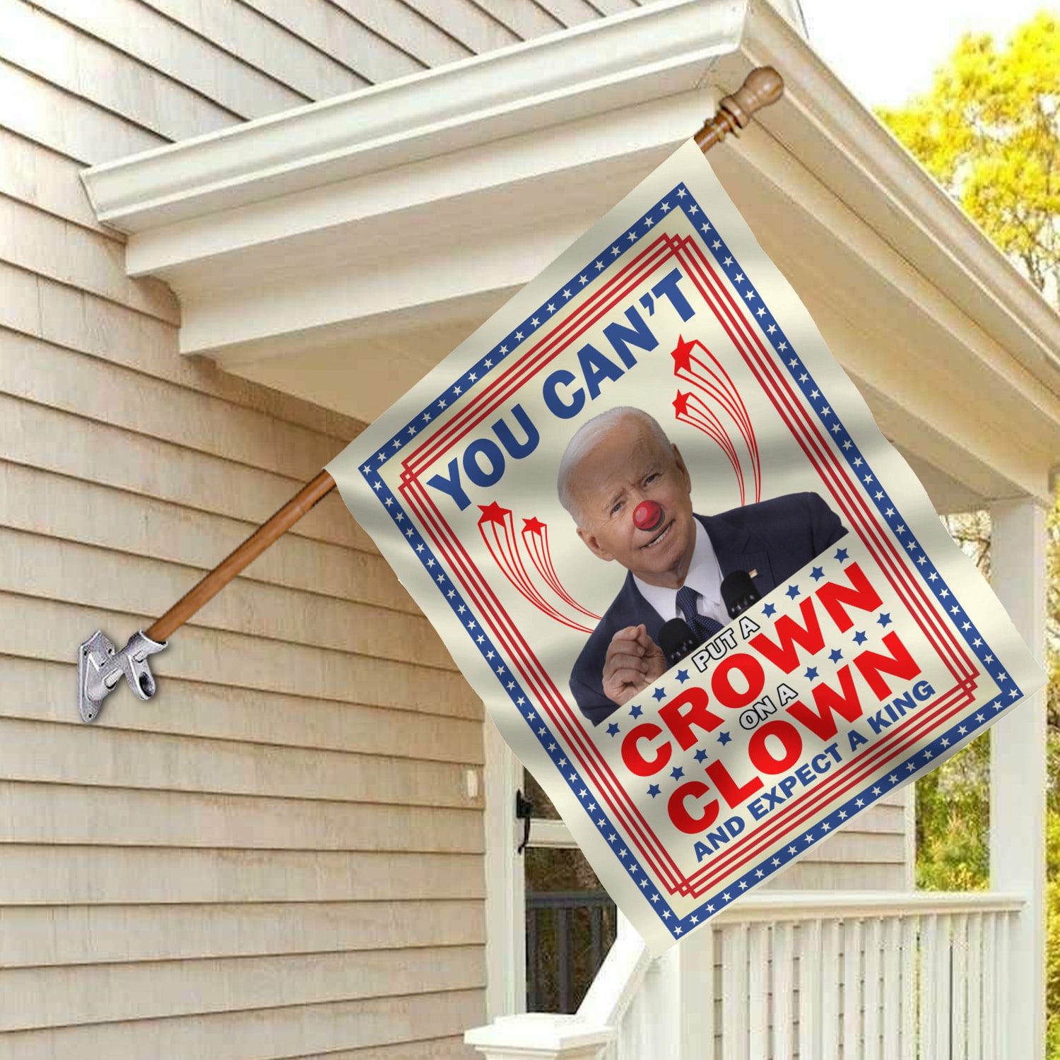 4KT. You Can't Put A Crown Flag-30x40 House Flag Mockup 2