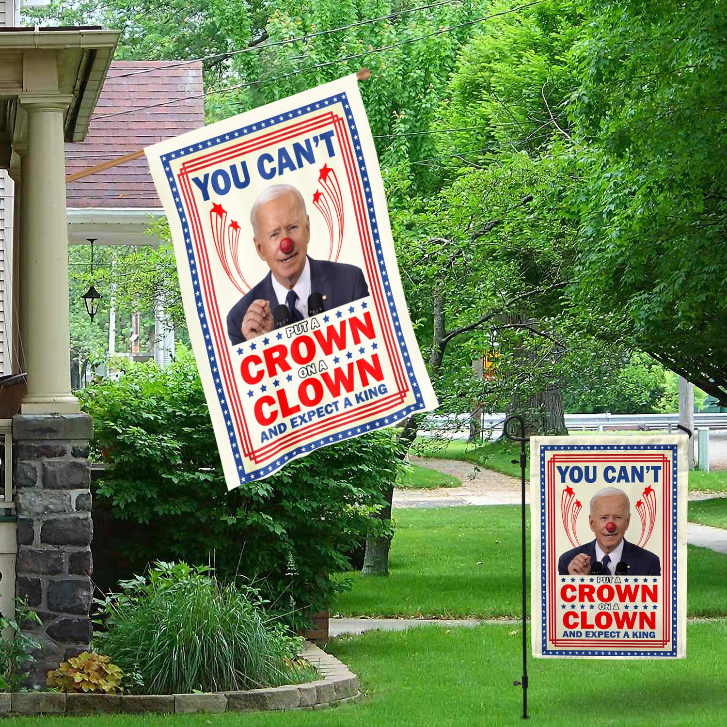 4KT. You Can't Put A Crown Flag-30x40 Garden & House Mockup 1