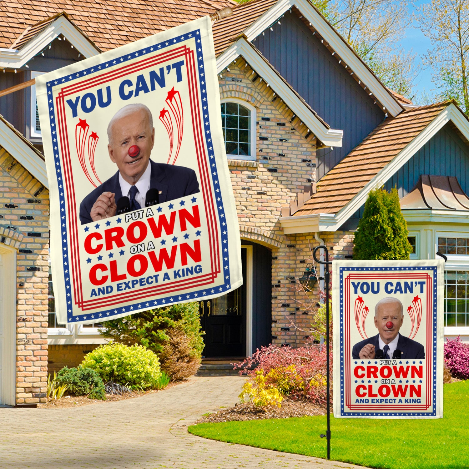 4KT. You Can't Put A Crown Flag-30x40 Garden & House Mockup 3