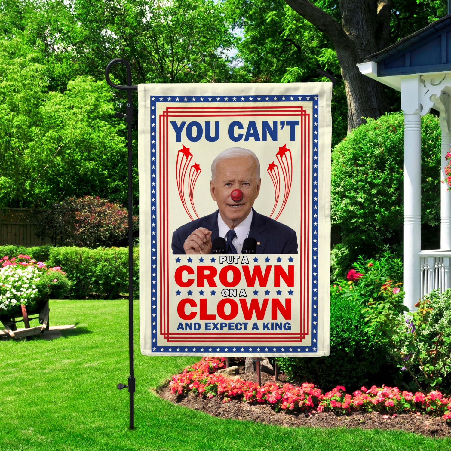 4KT. You Can't Put A Crown Flag-30x40 Garden Flag Mockup 2