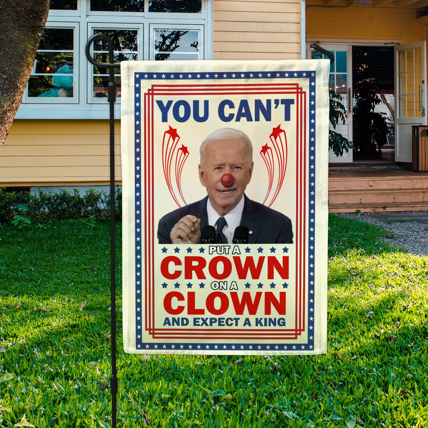 4KT. You Can't Put A Crown Flag-30x40 Garden Flag Mockup 3