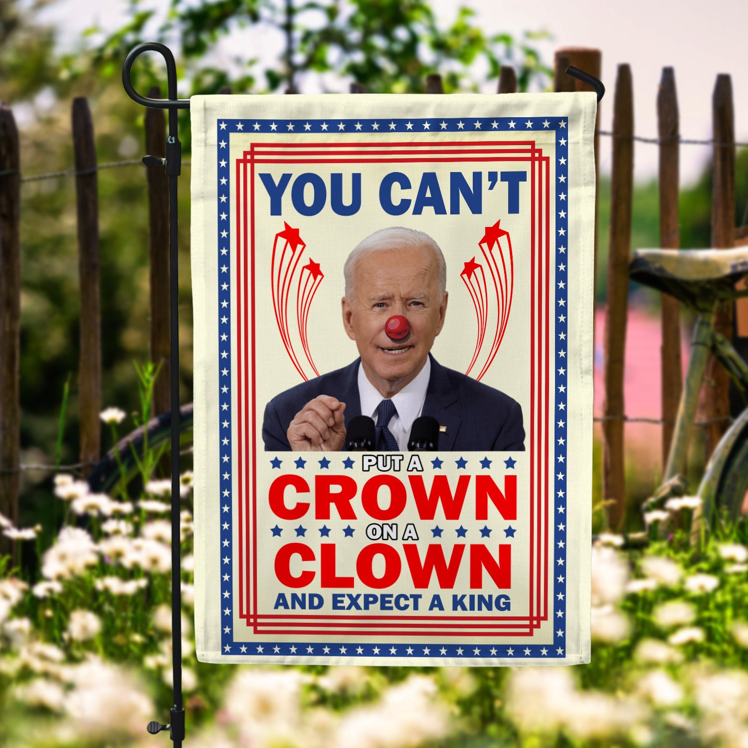 4KT. You Can't Put A Crown Flag-30x40 Garden Flag Mockup 6