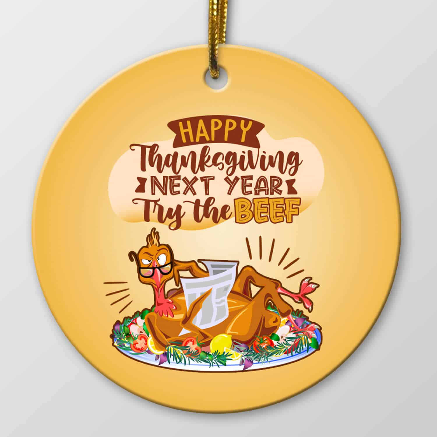 6TM. Thanksgiving Try Beef-Ornament Circle Mockup Simple