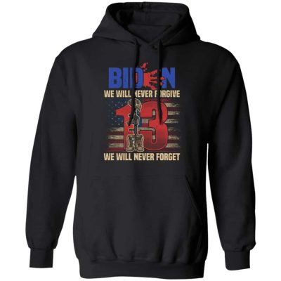 9Th uu tien. Biden We Will Never Forgive (tee), Black, Hoodie