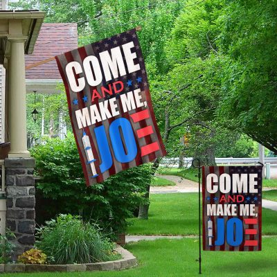 Alternative view of Come And Make Me Joe Outdoor House Flag - Funny Biden Vaccination Home Garden Flag