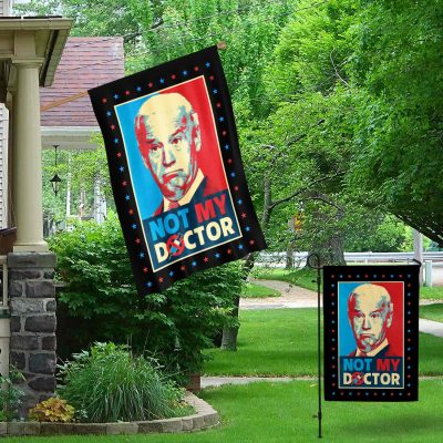 Alternative view of Joe Biden Not My Doctor Funny Political Decorative Garden Flag - Indoor Outdoor Flag – My Body My Choice House Flag