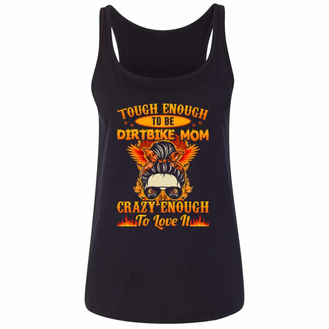 7Th. Dirtbike Mom (6), Black, Ladies Tank Top