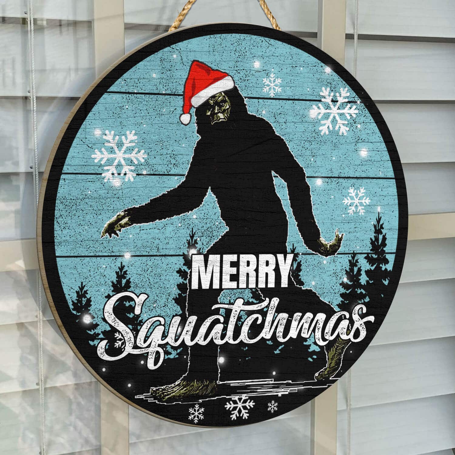 6TM. Merry Squatchmas - Doorsign Door Sign Mockup 14