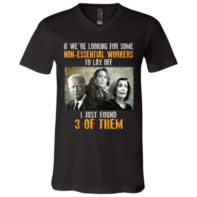 7Th UU TIEN. Some Non-essential Workers SHIRT (5), Black, V-Neck T-Shirt