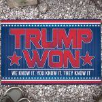 Trump Won We Know It You Know It They Know It Trump Supporters Gifts Entrance Indoor Outdoor Decorative Doormat