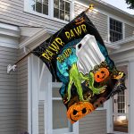 8BN. Rawr Halloween 30x40 House Flag Mockup 6