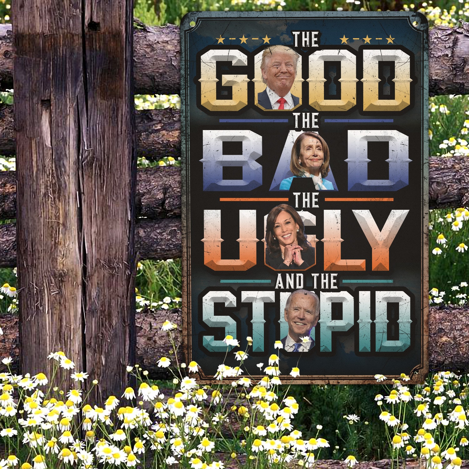 1NH. The Good The Bad 1 Metal Sign Mockup 10