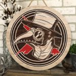Vintage Plague Doctor Funny Decorative Wooden Door Sign - Front Porch Sign Indoor Outdoor Decor Farmhouse