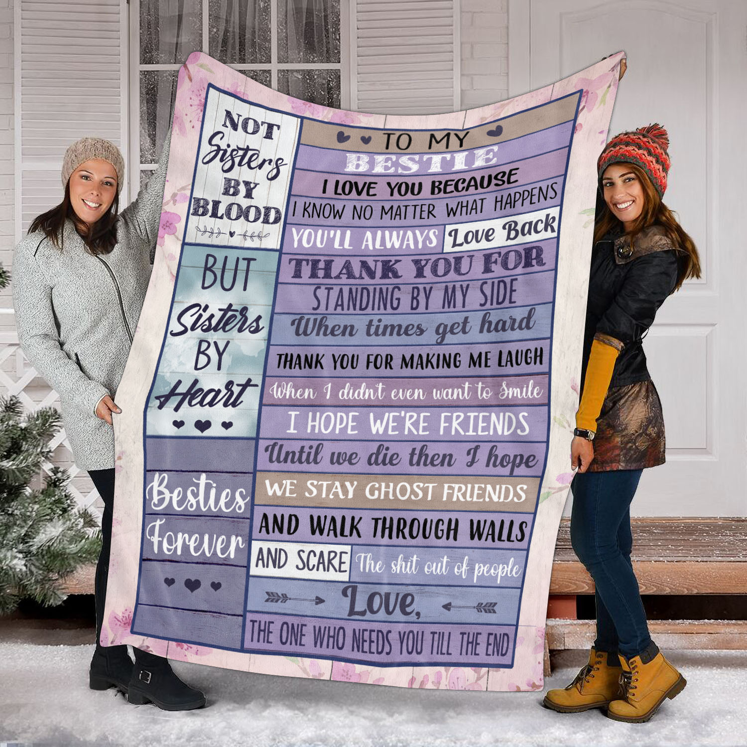 2O. To My Bestie Blanket Mockup 8