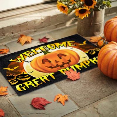 Alternative view of Welcome Great Pumpkin Funny Halloween Doormat - Outdoor Indoor Doormat