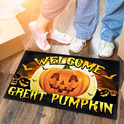 Welcome Great Pumpkin Funny Halloween Doormat - Outdoor Indoor Doormat