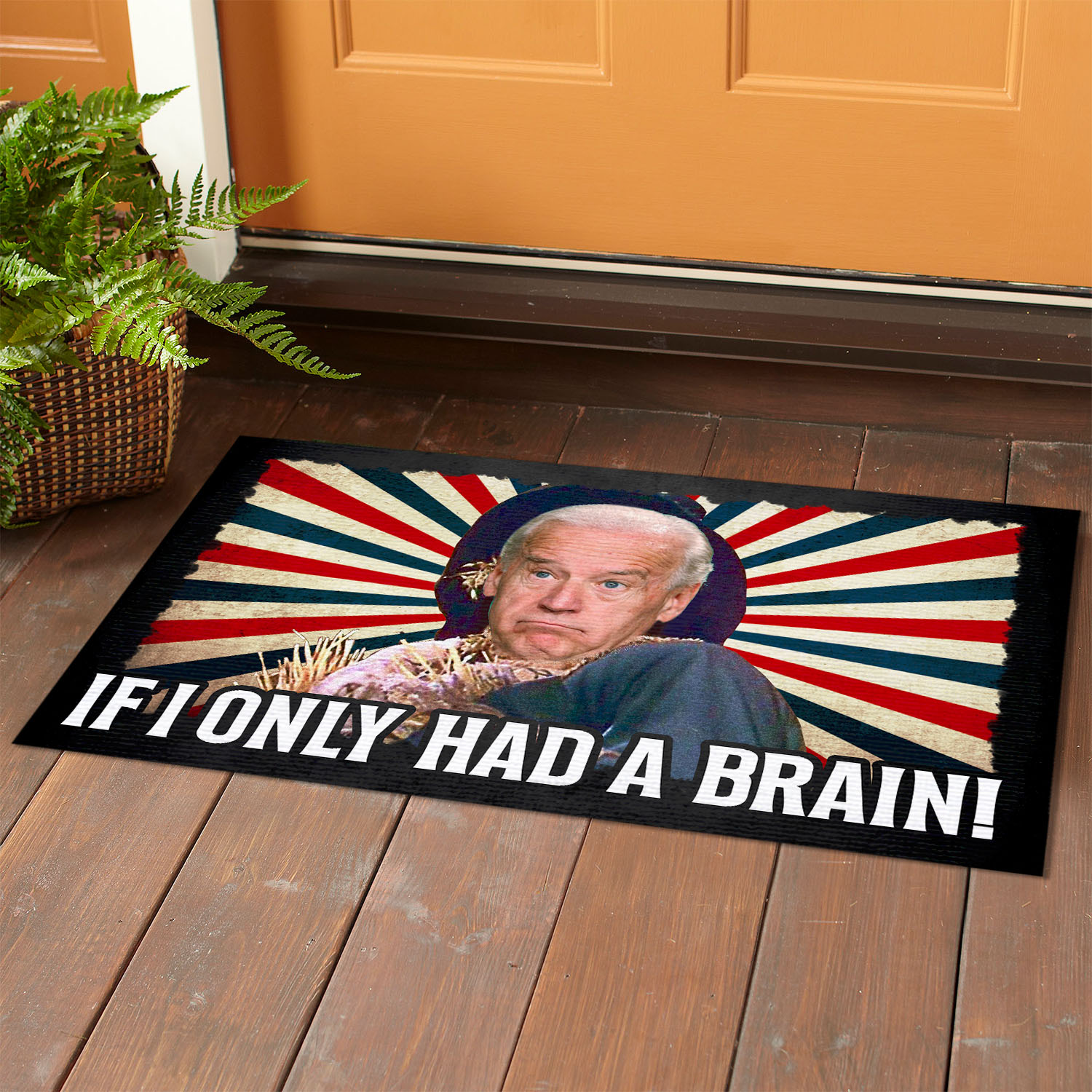4VT. Had A Brain Biden Scarecrow doormat Doormat mockup 1