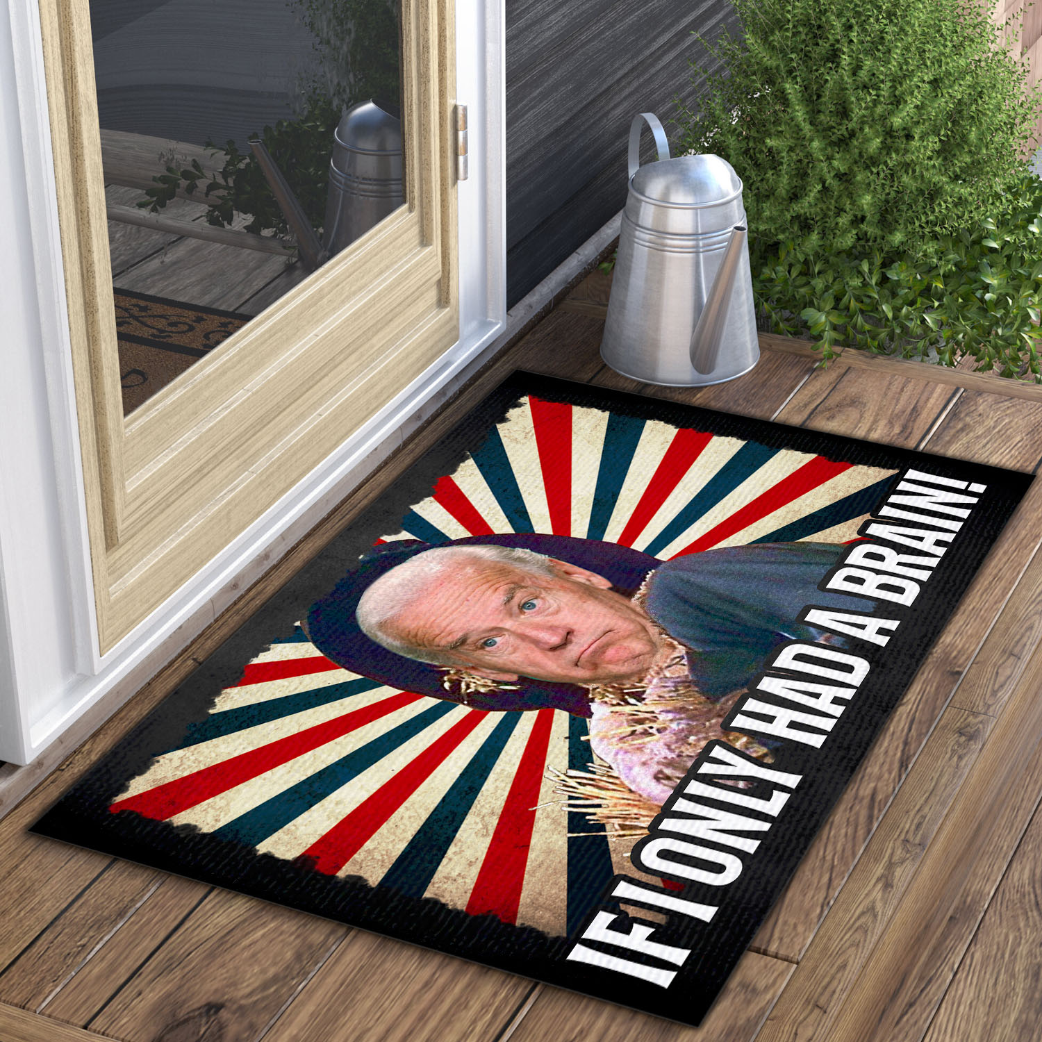 4VT. Had A Brain Biden Scarecrow doormat Doormat mockup 3