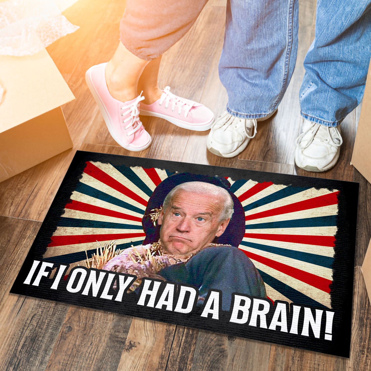 4VT. Had A Brain Biden Scarecrow doormat Doormat mockup 6