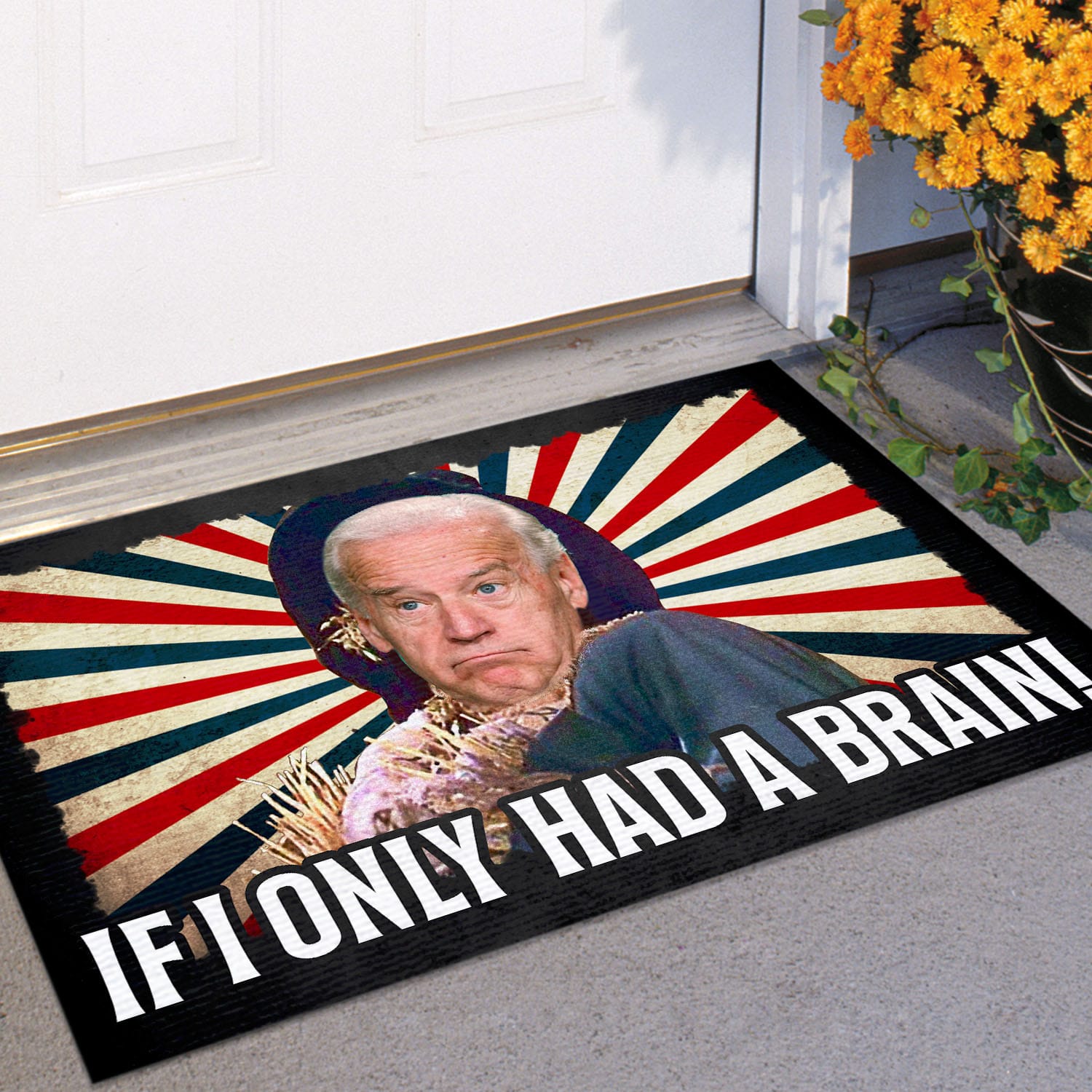4VT. Had A Brain Biden Scarecrow doormat Doormat mockup 11