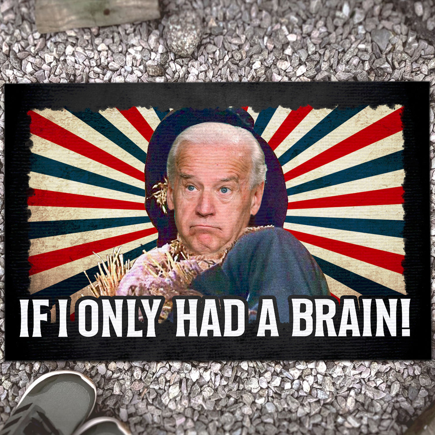 4VT. Had A Brain Biden Scarecrow doormat Doormat Mockup 13
