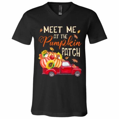 2Th. Meet Me At The Pumpkin Patch (5), Black, V-Neck T-Shirt
