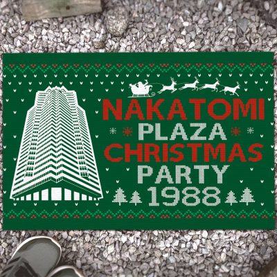 Funny Die Too Hard Welcome To Nakatomi Plaza Christmas Party 1988 Vintage Entrance House Doormat - Xmas Decorations Door Mat