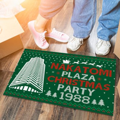 Alternative view of Funny Die Too Hard Welcome To Nakatomi Plaza Christmas Party 1988 Vintage Entrance House Doormat - Xmas Decorations Door Mat