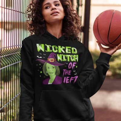 Alternative view of Wicked Pelosi Witch Of the Left Funny Halloween Political Hoodie - Sweatshirt - Long Sleeve