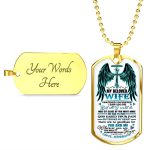 My Beloved Wife from Husband I Watched You Suffer but All I Could Do Was Sit Close By Dog Tag Pendant Necklace My Beloved Wife from Husband I Watched You Suffer but All I Could Do Was Sit Close By Dog Tag Pendant Necklace