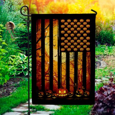 Halloween Pumpkin American Flag Garden Flag - Pumpkin House Flag