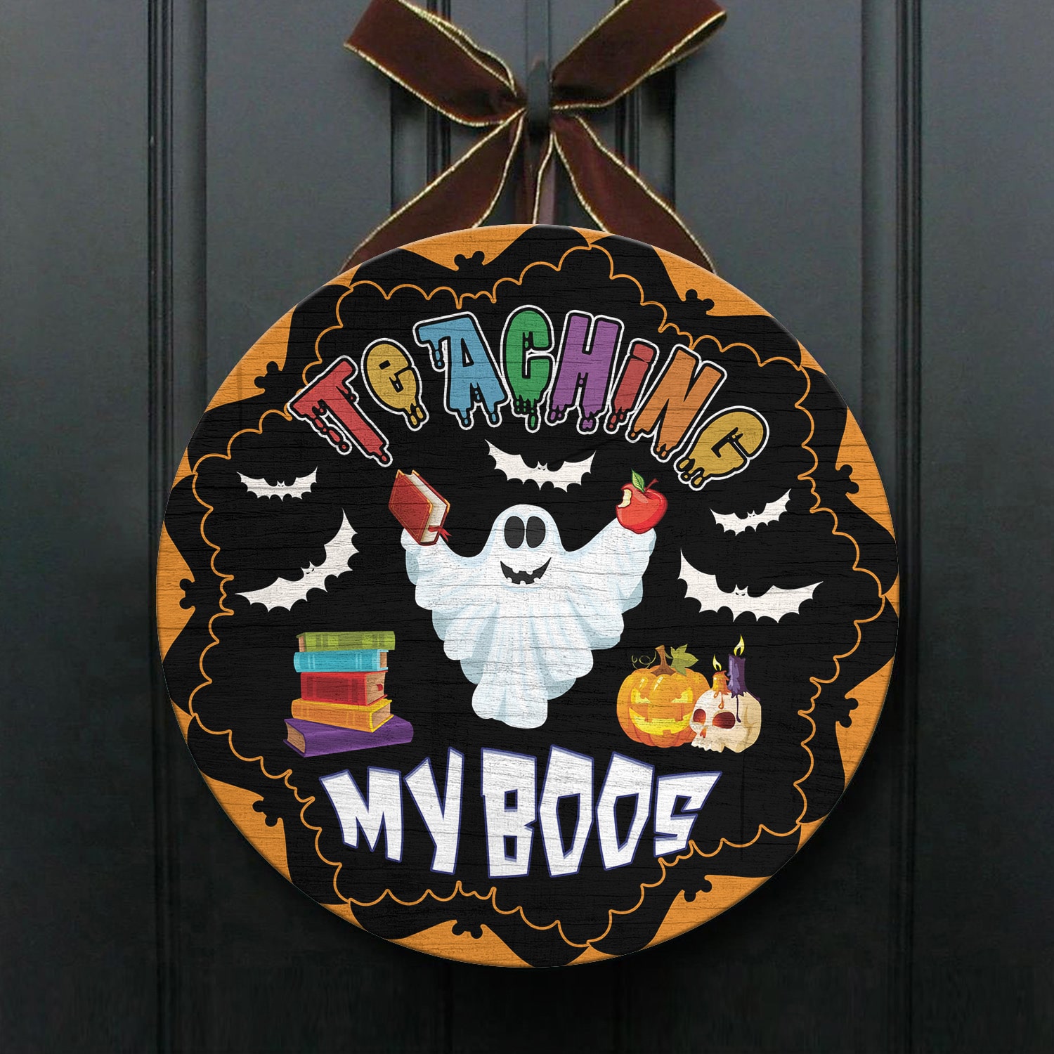 9Th. Teaching My Boo (circle doorsign) Door Sign Mockup 1