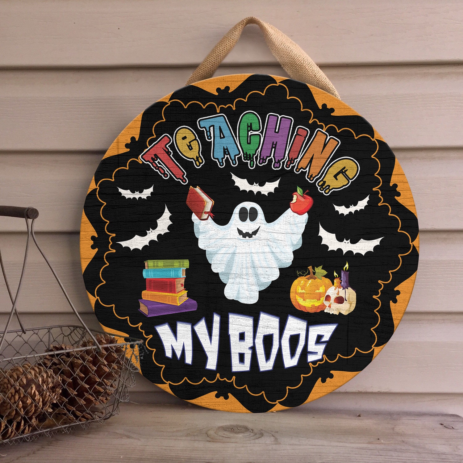 9Th. Teaching My Boo (circle doorsign) Door Sign Mockup 4