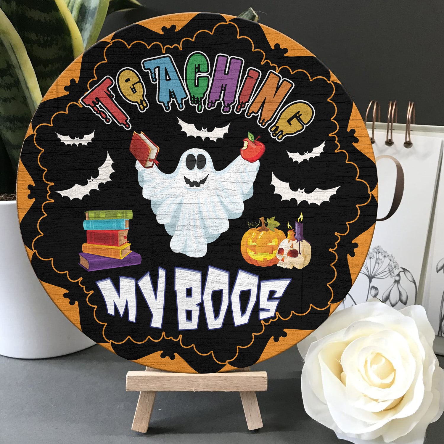 9Th. Teaching My Boo (circle doorsign) Door Sign Mockup 5