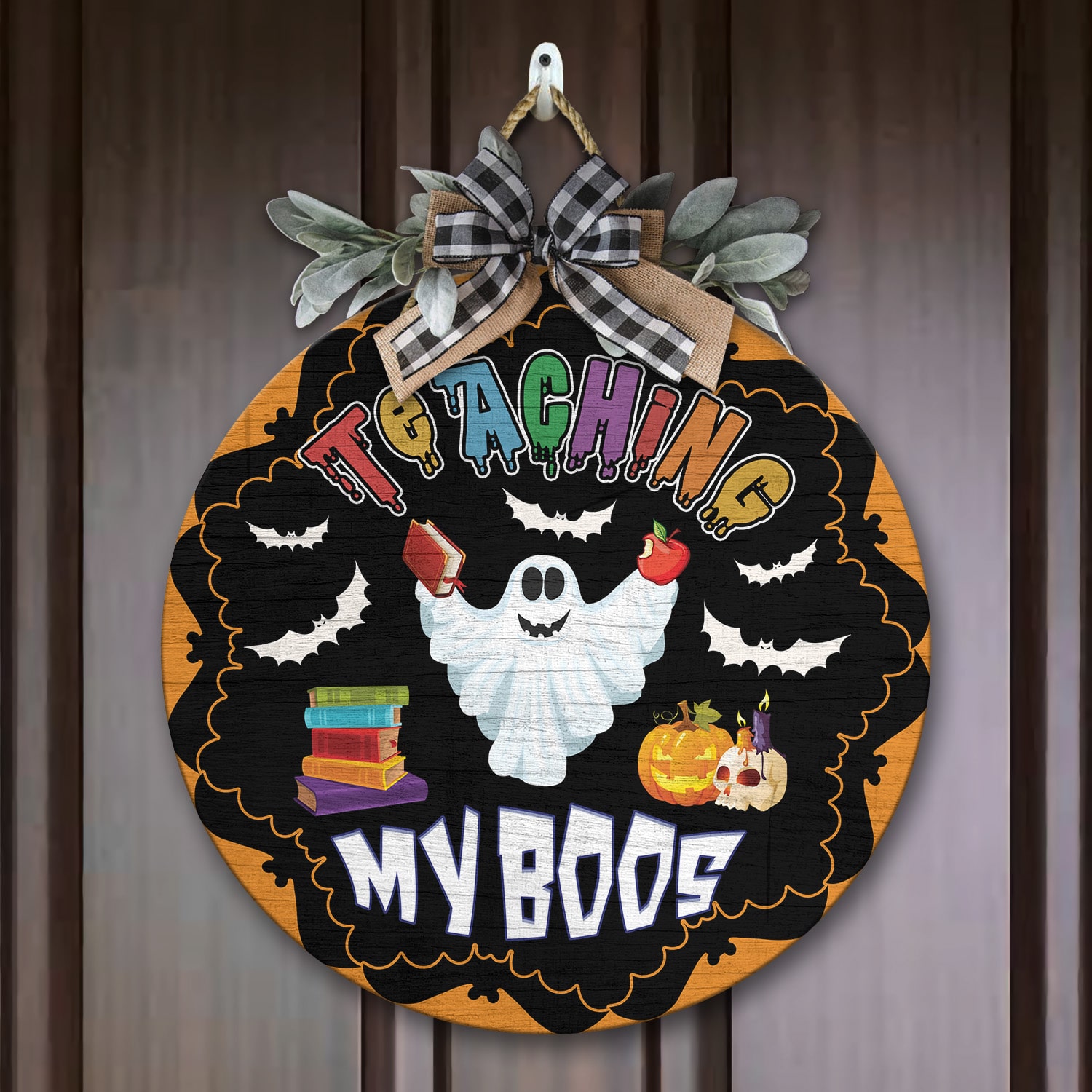 9Th. Teaching My Boo (circle doorsign) Door Sign Mockup 7