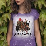 Friends Horror Movie Characters Sublimation Bleached T-Shirt