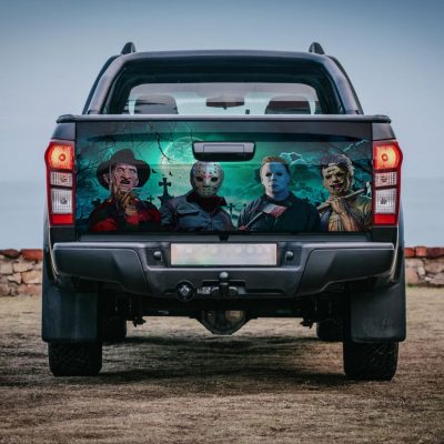 Horror Movie Characters Truck Tailgate Decal Sticker Wrap - Vinyl Graphic Decal Bumper Sticker - Halloween Gifts