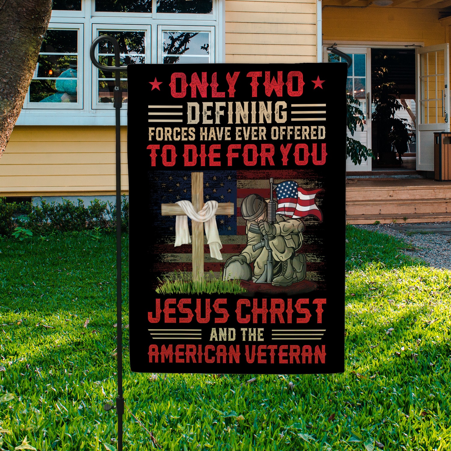 4Th. Offered To Die For You Garden Flag Mockup 3