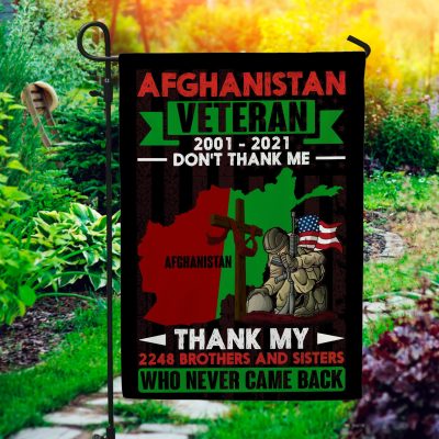 Afghanistan Veteran 2001 2021 Don't Thank Me Decorative Garden Flag - Indoor Outdoor Flag - House Flag