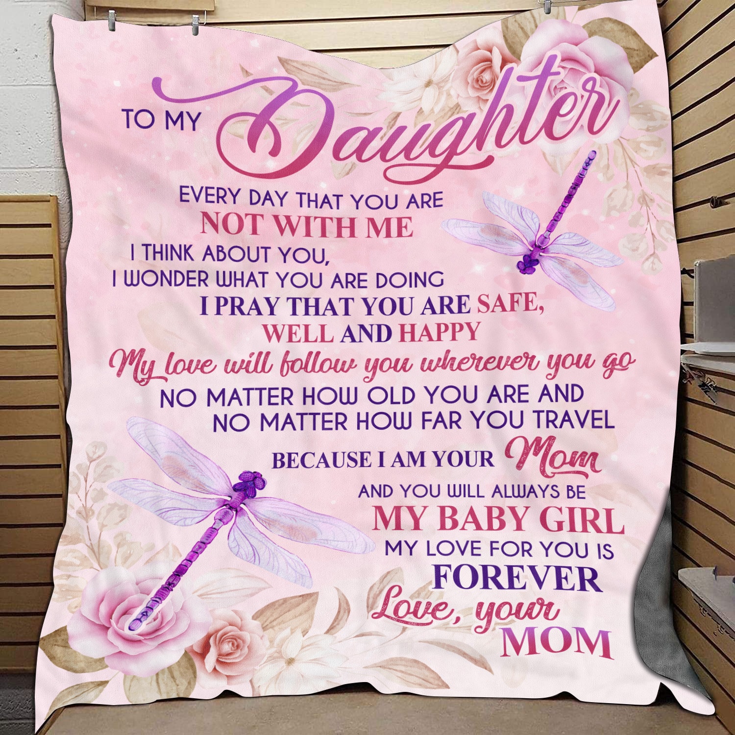 6. To My Daughter Everyday That You Are (dragonfly) Blanket Mockup 9