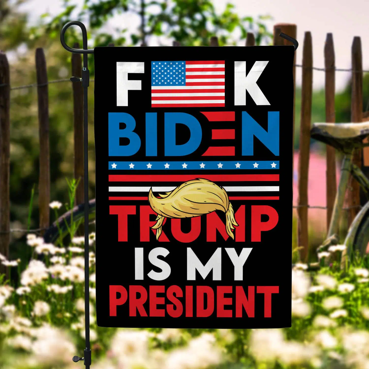6O. Trump Is My President 34x40 Garden Flag Mockup 6