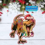 Personalized Dinosaur Christmas Decorative Custom Shaped Wooden Christmas Ornament Keepsake - Xmas Holiday Gifts