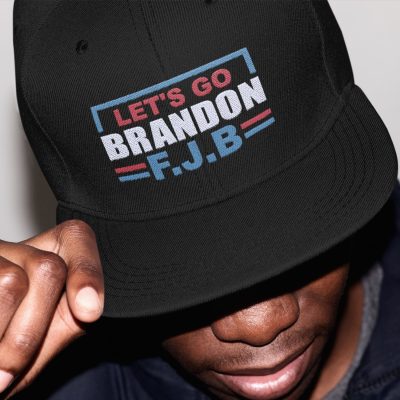 Alternative view of Let's Go Brandon FJB Funny Trump Middle Fingers Twill Cap - High-Profile Snapback Hat - Let's Go Brandon Chant Hat