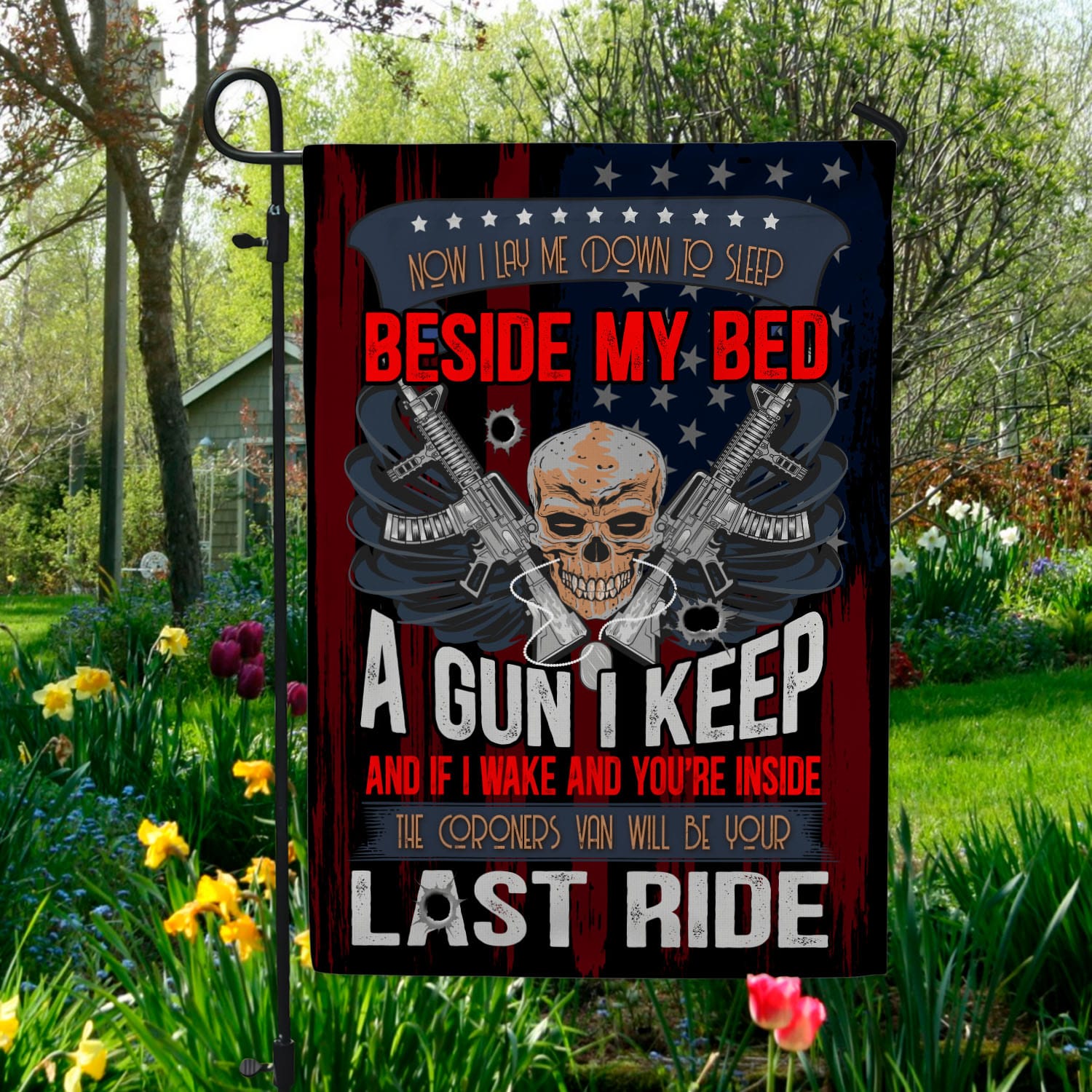 2BN uu tien. I Lay Me Down 30x40 Garden Flag Mockup 5