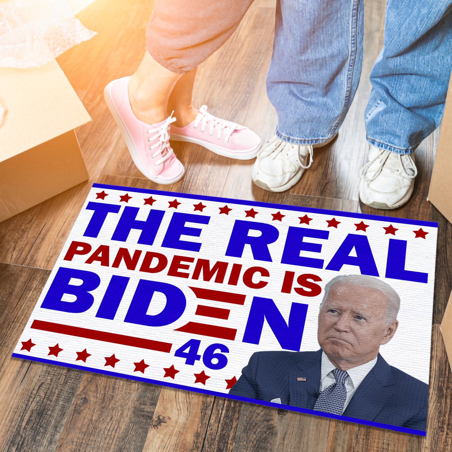 2LV. The Real Pandemic Doormat Doormat mockup 6