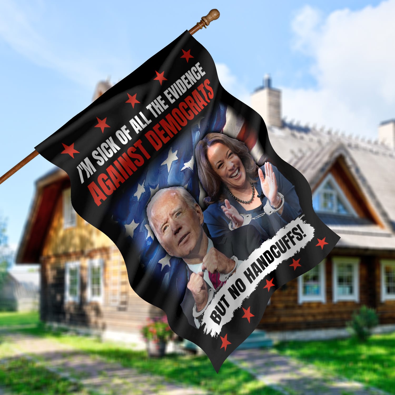 3NH. Against Democrats House Flag Mockup 5