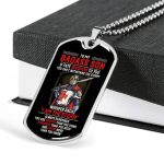 Knight Templar To My Badass Son If Fate Whispers To You You Can't Stand With The Storm Dog Tag Pendant Necklace